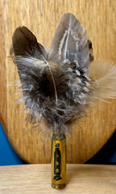 Load image into Gallery viewer, Natural Feather Cartridge Pin/Brooch for Hat, Lapel or Wrap (18)