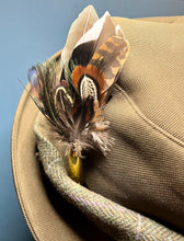 Load image into Gallery viewer, Natural Feather Cartridge Pin/Brooch for Hat, Lapel or Wrap (8)