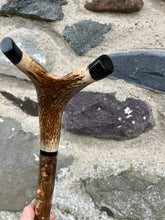 Load image into Gallery viewer, Hazel Wood Thumbstick with Antler Handle (R)