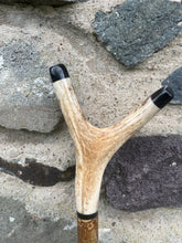 Load image into Gallery viewer, Hazel Wood Antler Handle Wading Staff Stick