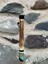 Load image into Gallery viewer, Puffins Painted on Antler Handle Hazel Thumbstick by Helen Elizabeth StudiosHelen