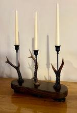 Load image into Gallery viewer, Rustic Roe Deer Stag Antler Candle Stick Holder - Treble by Helen Elizaberth Studios