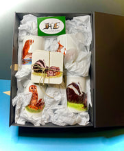 Load image into Gallery viewer, Badger owl fox otter China mug and coaster gift set by Helen Elizabeth Studios