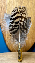 Load image into Gallery viewer, Natural Feather Cartridge Pin/Brooch for Hat, Lapel or Wrap (5)
