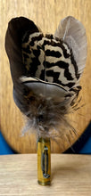 Load image into Gallery viewer, Natural Feather Cartridge Pin/Brooch for Hat, Lapel or Wrap (4)