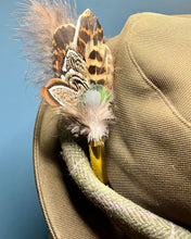 Load image into Gallery viewer, Natural Feather Cartridge Pin/Brooch for Hat, Lapel or Wrap (6)
