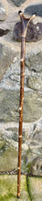 Load image into Gallery viewer, Hazel wood antler handled, handmade wooden walking sticks thumbsticks hiking sticks by Helen Elizabeth Studios