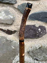 Load image into Gallery viewer, Hazel Wood Thumbstick with Antler Handle (P)