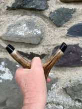 Load image into Gallery viewer, Hazel Wood Antler Handle Wading Staff Stick
