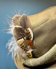 Load image into Gallery viewer, Natural Feather Cartridge Pin/Brooch for Hat, Lapel or Wrap (1)