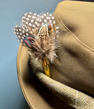 Load image into Gallery viewer, Natural Feather Cartridge Pin/Brooch for Hat, Lapel or Wrap (3)