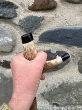 Load image into Gallery viewer, Hazel Wood Antler Handle Wading Staff Stick