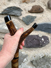 Load image into Gallery viewer, Hazel Wood Thumbstick with Antler Handle (P)