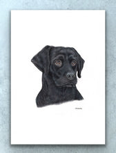 Load image into Gallery viewer, Black Labrador Retriever - Signed Limited Edition Gicleé Fine Art Print - Helen Elizabeth