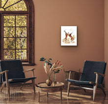 Load image into Gallery viewer, Boxing Hares - Signed Limted Edition Giclee Print by Helen Elizabeth Studios