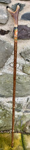 Load image into Gallery viewer, Foxes Painted on Antler Handle Hazel Thumbstick by Helen Elizabeth StudiosHelen