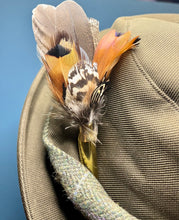 Load image into Gallery viewer, Natural Feather Cartridge Pin/Brooch for Hat, Lapel or Wrap (20)