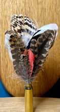 Load image into Gallery viewer, Natural Feather Cartridge Pin/Brooch for Hat, Lapel or Wrap (5)