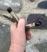 Load image into Gallery viewer, Hazel Wood Antler Handle Wading Staff Stick