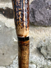 Load image into Gallery viewer, Hazel wood antler handled, handmade wooden walking sticks thumbsticks hiking sticks by Helen Elizabeth Studios