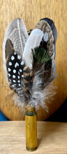 Load image into Gallery viewer, Natural Feather Cartridge Pin/Brooch for Hat, Lapel or Wrap (4)
