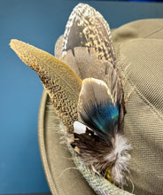 Load image into Gallery viewer, Natural Feather Cartridge Pin/Brooch for Hat, Lapel or Wrap (15)