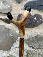 Load image into Gallery viewer, Hazel Wood Thumbstick with Antler Handle (Q)