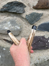 Load image into Gallery viewer, Hazel Wood Antler Handle Wading Staff Stick
