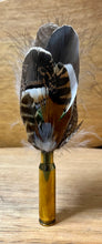 Load image into Gallery viewer, Natural Feather Cartridge Pin/Brooch for Hat, Lapel or Wrap (1)