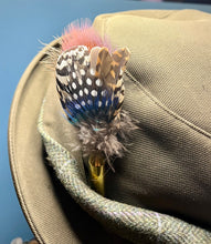 Load image into Gallery viewer, Natural Feather Cartridge Pin/Brooch for Hat, Lapel or Wrap (19)