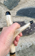 Load image into Gallery viewer, Hazel Wood Antler Handle Wading Staff Stick