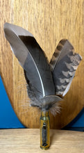 Load image into Gallery viewer, Natural Feather Cartridge Pin/Brooch for Hat, Lapel or Wrap (14)