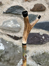 Load image into Gallery viewer, Badger at dusk
handpainted antler Thumbstick by Helen Elizabeth