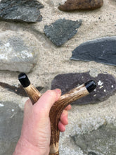 Load image into Gallery viewer, Hazel Wood Thumbstick Antler Handled Wading Staff Stick (14)