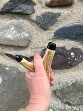 Load image into Gallery viewer, Hazel Wood Antler Handle Wading Staff Stick