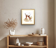 Load image into Gallery viewer, Boxing Hares - Signed Limited Edition Gicleé Fine Art Print A3 - Helen Elizabeth