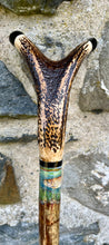 Load image into Gallery viewer, Painted LeTrout Hazel wood thumbstick Helen Elizabeth Studios