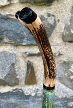 Load image into Gallery viewer, Painted Trout Hazel wood thumbstick Helen Elizabeth Studios