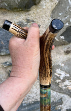 Load image into Gallery viewer, Painted Trout Hazel wood thumbstick Helen Elizabeth Studios