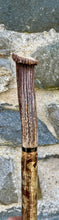 Load image into Gallery viewer, Hazel wood antler handled, handmade wooden walking sticks thumbsticks hiking sticks by Helen Elizabeth Studios