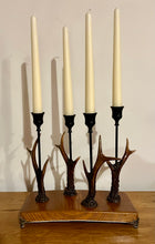 Load image into Gallery viewer, Rustic Roe Deer Stag Antler Candle Stick Holder . Quad- Holds 4 Candles (#2)