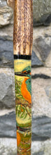 Load image into Gallery viewer, Kingfisher by River - Hand Painted Hazel Thumbstick with Antler Handle