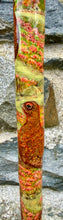 Load image into Gallery viewer, Red Grouse Hand Painted Hazel Thumbstick with Antler Handle by Helen Elizabeth