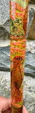Load image into Gallery viewer, Red Grouse Hand Painted Hazel Thumbstick with Antler Handle by Helen Elizabeth