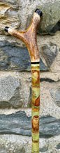 Load image into Gallery viewer, Otters on hazel country antler handled thumbstick