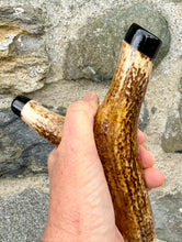 Load image into Gallery viewer, Otters on hazel country antler handled thumbstick