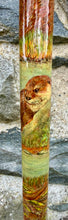Load image into Gallery viewer, Otters on hazel country antler handled thumbstick