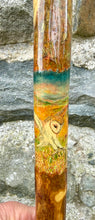 Load image into Gallery viewer, Barn Owls on hazel country antler handled thumbstick