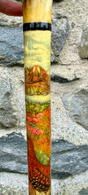 Load image into Gallery viewer, red stag grouse salmon antler hazel country thumbstick by Helen Elizabeth