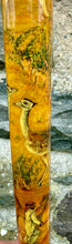 Load image into Gallery viewer, Falcon on Glove Desert Scene with Saluki Dog - Antler handled Hazel Country Thumbstick/hiking/walking stick by Helen Elizabeth